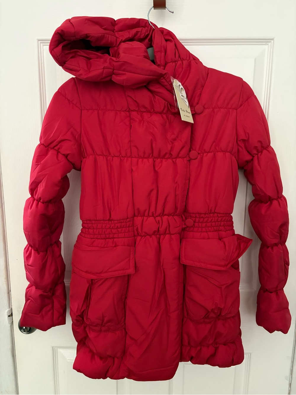 Girls' Bright Red Hooded Puffer Coat